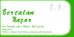 bertalan mazor business card